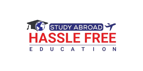 Hassle Free Education Logo with The Message Overseas